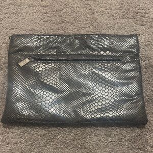 Vintage Silver Snakeskin Print Clutch By Pinky